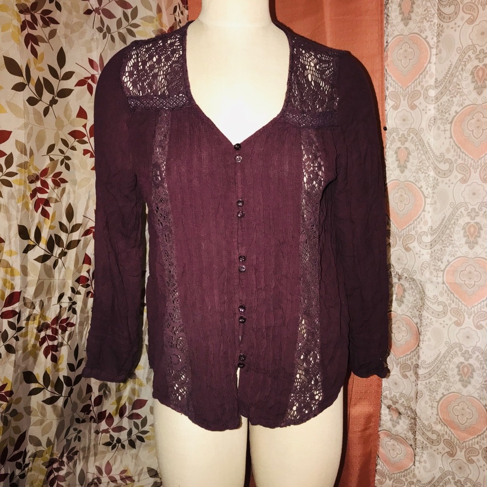 AEO plum shirt